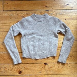 Lululemon Wool Blend Cropped Boxy Sweater | Beige | Small